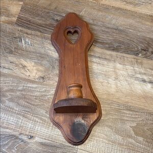 Vintage Brown Heart Wall Shelf